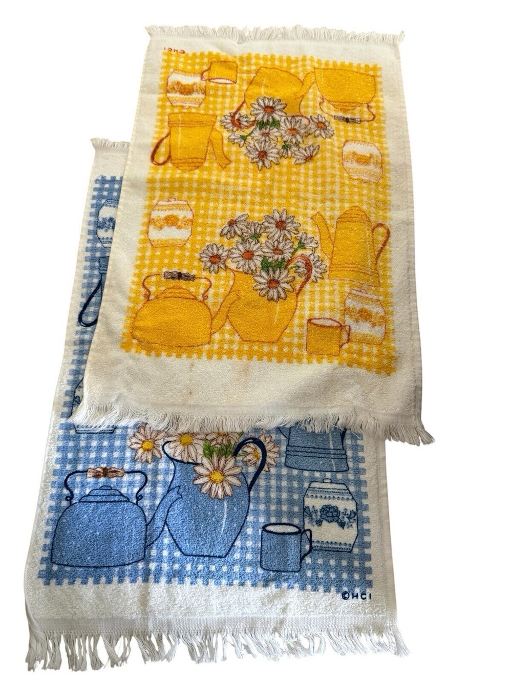 Hallmark Set Of 2 Dish Towels Homecard Blue Yellow New